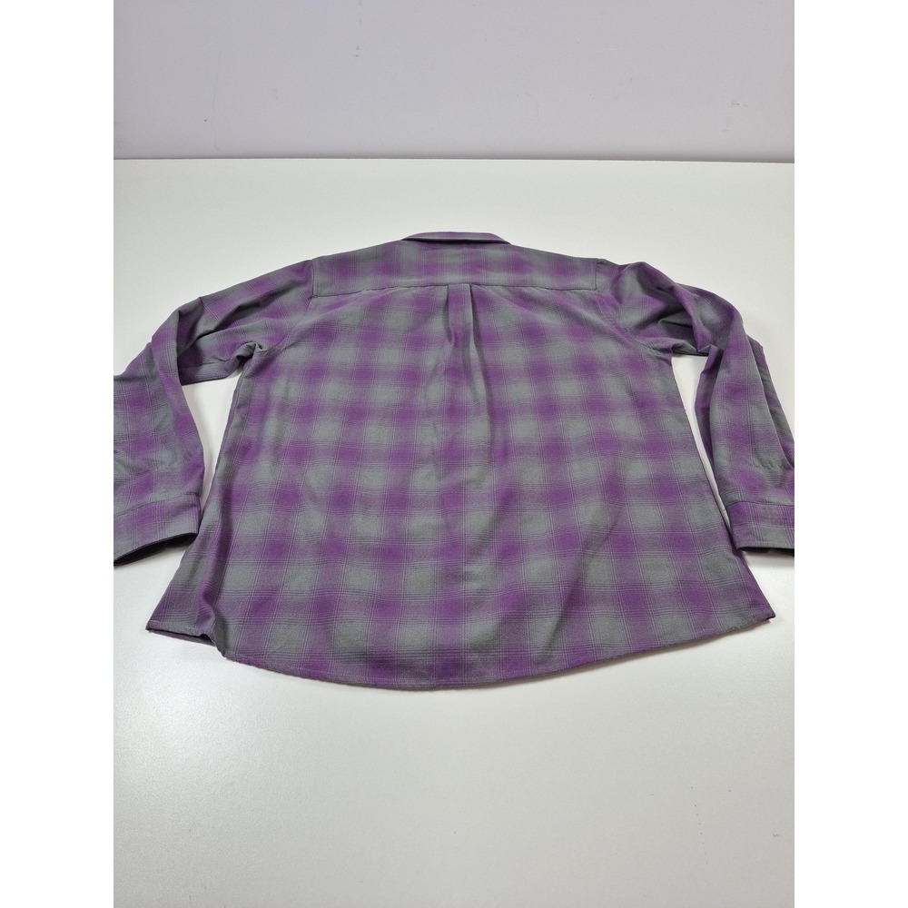 Dixxon Flannel Company Shirt Womens 2X Purple Grey Plaid Snap Reign Western - Picture 10 of 15